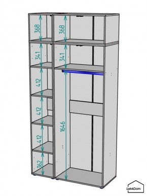 Шкаф с антресолью Linnea MHR-3POA-1 2450х1200х510 (Белый-М 11.1.2) в Краснокамске - krasnokamsk.ok-mebel.com | фото 3