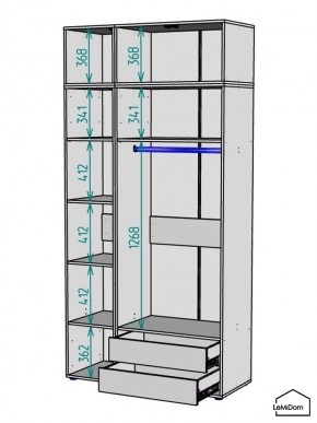 Шкаф с антресолью Linnea MHR-3POA-2 2450х1200х510 (Белый-М 11.1.1) в Краснокамске - krasnokamsk.ok-mebel.com | фото 3