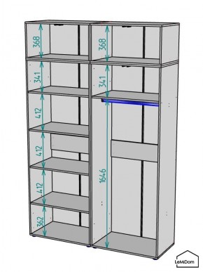 Шкаф с антресолью Linnea MHR-4A-1 2450х1600х510 (Графит-М 11.1.25) в Краснокамске - krasnokamsk.ok-mebel.com | фото 3