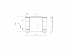 Шкаф-зеркало Cube 100 Эл. Домино (DC5013HZ) в Краснокамске - krasnokamsk.ok-mebel.com | фото 2