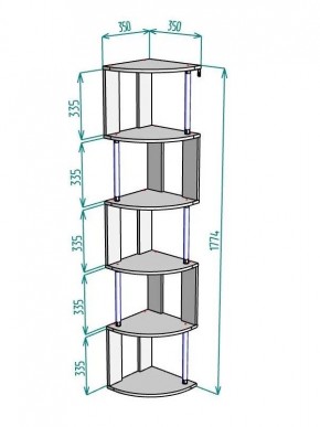 Стеллаж Maria S113-MA (Графит) в Краснокамске - krasnokamsk.ok-mebel.com | фото 3