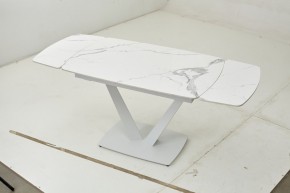 Стол ALATRI 120 GLOSS STATUARIO WHITE SOLID CERAMIC / WHITE, ®DISAUR в Краснокамске - krasnokamsk.ok-mebel.com | фото 2