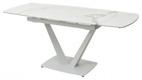 Стол ALATRI 120 GLOSS STATUARIO WHITE SOLID CERAMIC / WHITE, ®DISAUR в Краснокамске - krasnokamsk.ok-mebel.com | фото 5
