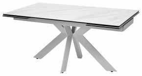 Стол BELLUNO 160 MARBLES KL-99 Белый мрамор матовый, итальянская керамика/ белый каркас, ®DISAUR в Краснокамске - krasnokamsk.ok-mebel.com | фото 2