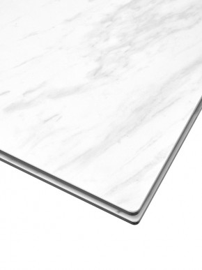 Стол BELLUNO 160 MARBLES KL-99 Белый мрамор матовый, итальянская керамика/ белый каркас, ®DISAUR в Краснокамске - krasnokamsk.ok-mebel.com | фото 4