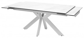Стол BELLUNO 160 MARBLES KL-99 Белый мрамор матовый, итальянская керамика/ белый каркас, ®DISAUR в Краснокамске - krasnokamsk.ok-mebel.com | фото 5