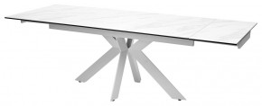 Стол BELLUNO 160 MARBLES KL-99 Белый мрамор матовый, итальянская керамика/ белый каркас, ®DISAUR в Краснокамске - krasnokamsk.ok-mebel.com | фото 6