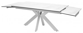 Стол BELLUNO 160 MARBLES KL-99 Белый мрамор матовый, итальянская керамика/ белый каркас, ®DISAUR в Краснокамске - krasnokamsk.ok-mebel.com | фото 7