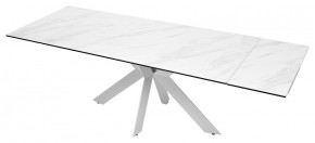Стол BELLUNO 160 MARBLES KL-99 Белый мрамор матовый, итальянская керамика/ белый каркас, ®DISAUR в Краснокамске - krasnokamsk.ok-mebel.com | фото 8