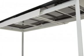 Стол CREMONA 140 HIGH GLOSS STATUARIO Белый мрамор глянцевый, керамика/ белый каркас, ®DISAUR в Краснокамске - krasnokamsk.ok-mebel.com | фото 2