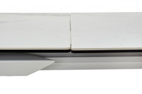 Стол CREMONA 140 HIGH GLOSS STATUARIO Белый мрамор глянцевый, керамика/ белый каркас, ®DISAUR в Краснокамске - krasnokamsk.ok-mebel.com | фото 3