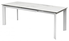 Стол CREMONA 140 HIGH GLOSS STATUARIO Белый мрамор глянцевый, керамика/ белый каркас, ®DISAUR в Краснокамске - krasnokamsk.ok-mebel.com | фото 4