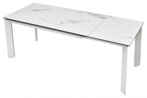 Стол CREMONA 140 HIGH GLOSS STATUARIO Белый мрамор глянцевый, керамика/ белый каркас, ®DISAUR в Краснокамске - krasnokamsk.ok-mebel.com | фото 5