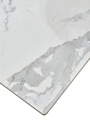 Стол CREMONA 140 HIGH GLOSS STATUARIO Белый мрамор глянцевый, керамика/ белый каркас, ®DISAUR в Краснокамске - krasnokamsk.ok-mebel.com | фото 6