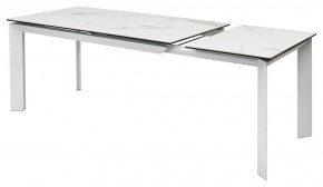 Стол CREMONA 140 HIGH GLOSS STATUARIO Белый мрамор глянцевый, керамика/ белый каркас, ®DISAUR в Краснокамске - krasnokamsk.ok-mebel.com | фото 8