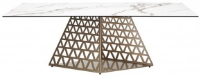Стол ENNA 220 KL-188 Контрастный мрамор матовый, итальянская керамика/ каркас цвета шампань, ®DISAUR в Краснокамске - krasnokamsk.ok-mebel.com | фото 10