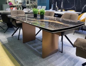 Стол ПУАНТО 200 TITANIUM LAWA NERO, керамика / МЕДЬ каркас М-City в Краснокамске - krasnokamsk.ok-mebel.com | фото 2