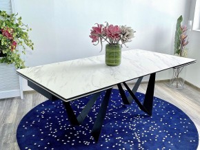 Стол RIETI 200 KL-99 Белый мрамор матовый, итальянская керамика / черный каркас, ®DISAUR в Краснокамске - krasnokamsk.ok-mebel.com | фото 2