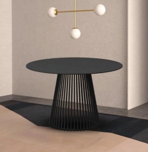 Стол TERNI 120 MATT BLACK MARBLE SOLID CERAMIC Черный мрамор матовый, керамика /Черн.каркас, ®DISAUR в Краснокамске - krasnokamsk.ok-mebel.com | фото 2