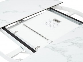 Стол TRENTO 120 HIGH GLOSS STATUARIO Белый мрамор глянцевый, керамика/ белый каркас, ®DISAUR в Краснокамске - krasnokamsk.ok-mebel.com | фото 3