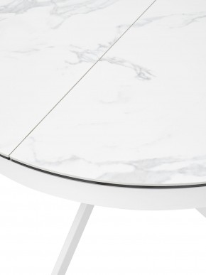 Стол TRENTO 120 HIGH GLOSS STATUARIO Белый мрамор глянцевый, керамика/ белый каркас, ®DISAUR в Краснокамске - krasnokamsk.ok-mebel.com | фото 4