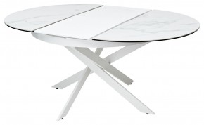 Стол TRENTO 120 HIGH GLOSS STATUARIO Белый мрамор глянцевый, керамика/ белый каркас, ®DISAUR в Краснокамске - krasnokamsk.ok-mebel.com | фото 6