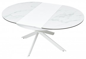 Стол TRENTO 120 HIGH GLOSS STATUARIO Белый мрамор глянцевый, керамика/ белый каркас, ®DISAUR в Краснокамске - krasnokamsk.ok-mebel.com | фото 8