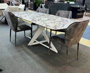 Стол VICENZA 220 BULGARI WHITE, керамика / белый, ®DISAUR в Краснокамске - krasnokamsk.ok-mebel.com | фото 2