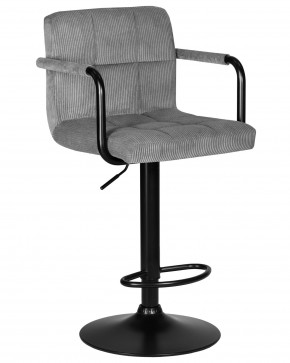 Стул барный DOBRIN KRUGER ARM BLACK, серый вельвет (LAR-E2041-25) в Краснокамске - krasnokamsk.ok-mebel.com | фото