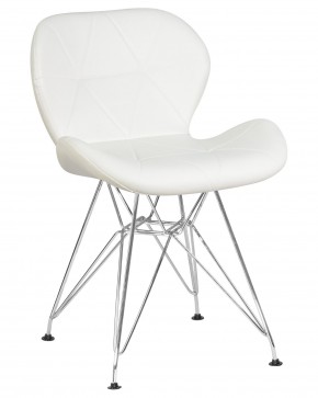 Стул обеденный DOBRIN BUTTERFLY CHROME, ножки хром, цвет белый в Краснокамске - krasnokamsk.ok-mebel.com | фото