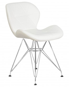 Стул обеденный DOBRIN BUTTERFLY CHROME, ножки хром, цвет белый в Краснокамске - krasnokamsk.ok-mebel.com | фото 2