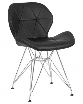 Стул обеденный DOBRIN BUTTERFLY CHROME, ножки хром, цвет чёрный в Краснокамске - krasnokamsk.ok-mebel.com | фото