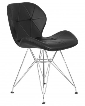 Стул обеденный DOBRIN BUTTERFLY CHROME, ножки хром, цвет чёрный в Краснокамске - krasnokamsk.ok-mebel.com | фото 2