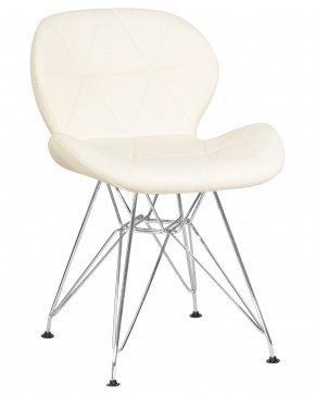 Стул обеденный DOBRIN BUTTERFLY CHROME, ножки хром, цвет кремовый в Краснокамске - krasnokamsk.ok-mebel.com | фото