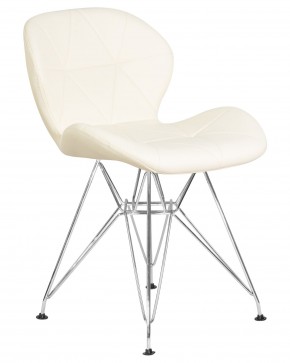 Стул обеденный DOBRIN BUTTERFLY CHROME, ножки хром, цвет кремовый в Краснокамске - krasnokamsk.ok-mebel.com | фото 2
