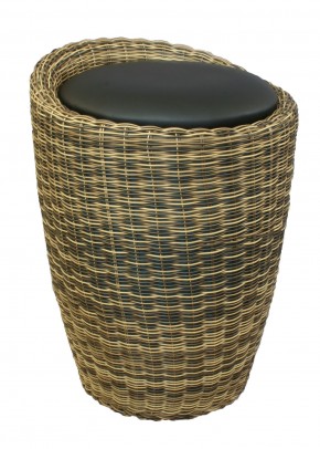 Табурет с местом для хранения LM-1100Rattan, чёрный в Краснокамске - krasnokamsk.ok-mebel.com | фото