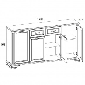 Тумба 4D1S, MONAKO, цвет Сосна винтаж/дуб анкона в Краснокамске - krasnokamsk.ok-mebel.com | фото 2