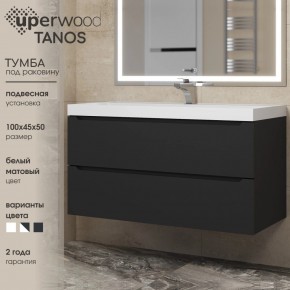 Тумба под раковину Uperwood Tanos 100 см, подвесная, черная матовая в Краснокамске - krasnokamsk.ok-mebel.com | фото 3
