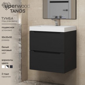 Тумба под раковину Uperwood Tanos 50 см, подвесная, черная матовая в Краснокамске - krasnokamsk.ok-mebel.com | фото 4