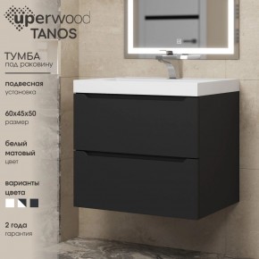 Тумба под раковину Uperwood Tanos 60 см, подвесная, черная матовая в Краснокамске - krasnokamsk.ok-mebel.com | фото 3