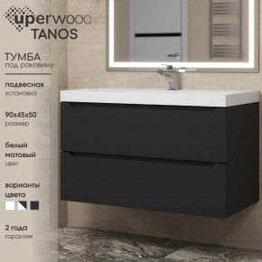 Тумба под раковину Uperwood Tanos 90 см, подвесная, черная матовая в Краснокамске - krasnokamsk.ok-mebel.com | фото 3