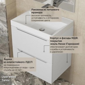 Тумба с раковиной Uperwood Tanos 50 см, подвесная, белая матовая в Краснокамске - krasnokamsk.ok-mebel.com | фото 6