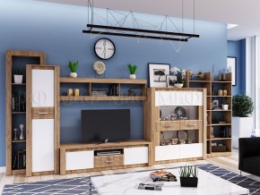 ТЕРРА Тумба Тв (Белый глянец/дуб сонома) в Краснокамске - krasnokamsk.ok-mebel.com | фото 2