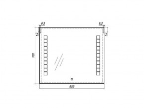 Зеркало Quadro 80 alum с подсветкой Sansa (SQ1017Z) в Краснокамске - krasnokamsk.ok-mebel.com | фото 7